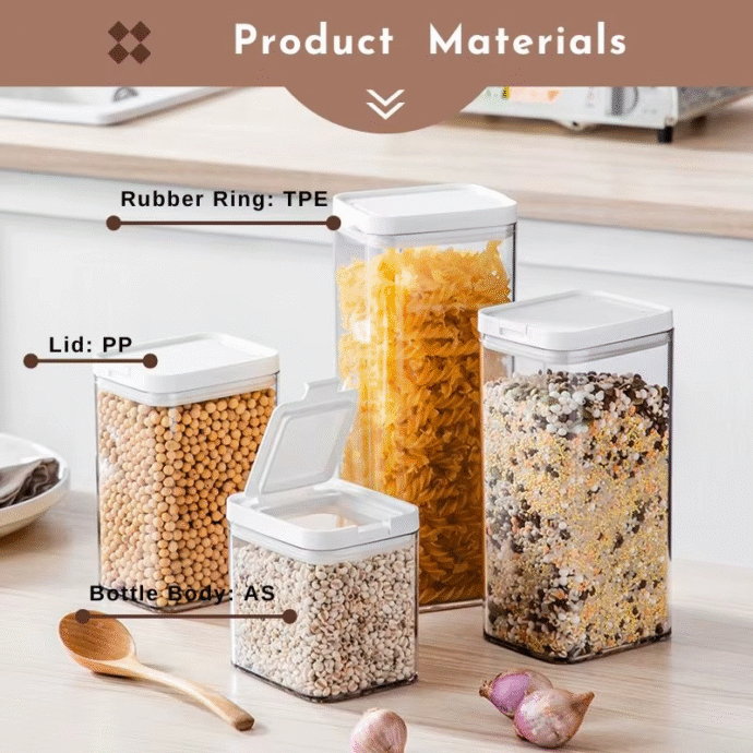 Boîtes de conservation alimentaires – 5 pièces empilables hermétiques - Image 3
