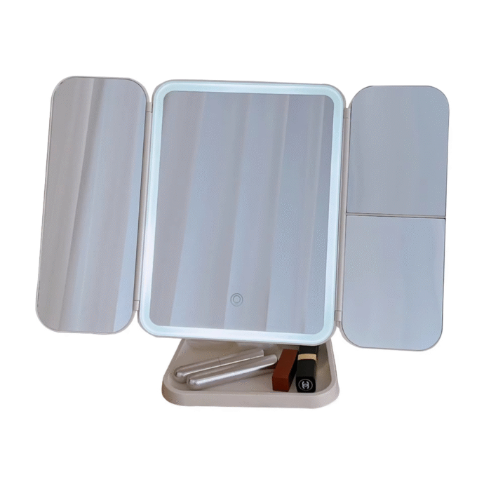 Miroir de Maquillage LED Tri-Volet – Grossissement Haute Précision - Image 3
