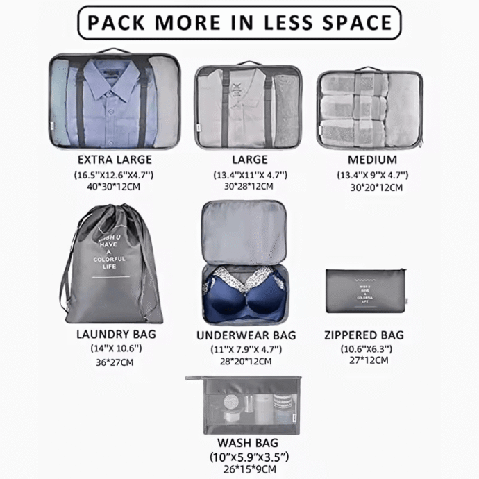 Organisateurs de Valise – 7 Pièces - Image 3