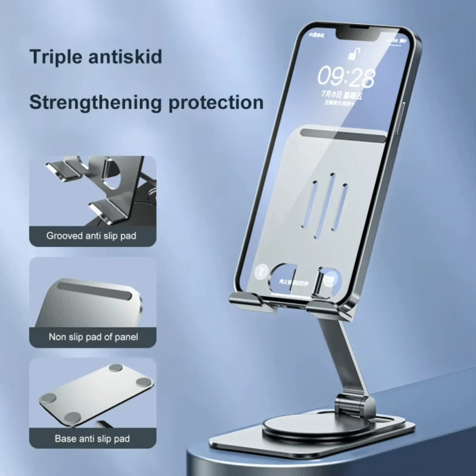 Support de Téléphone Métallique Réglable, Élégant et Pratique - Image 3