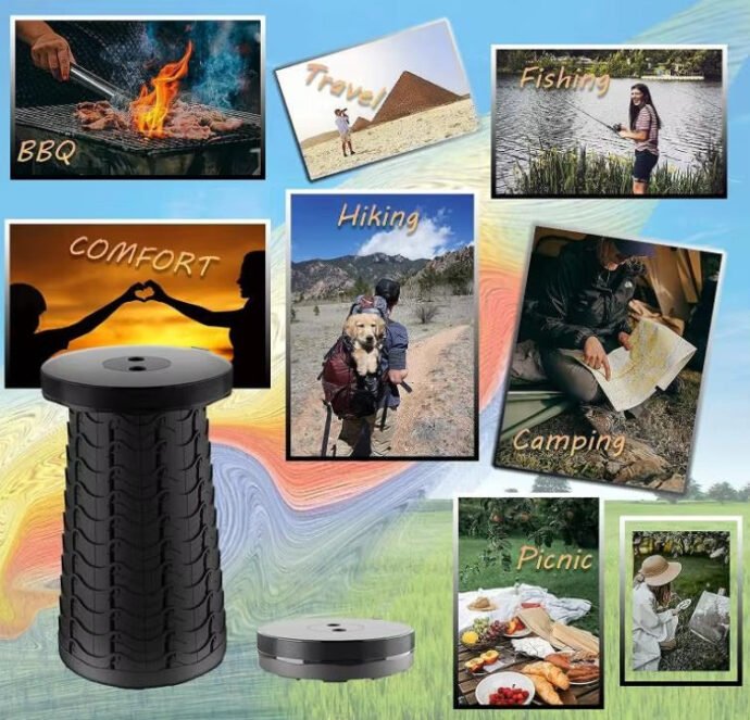 Tabouret télescopique pliable – camping & pêche - Image 9